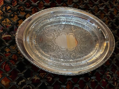Vintage oval silver plated - vintage,