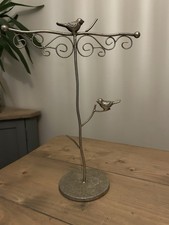 Vintage Bronze Rare Coloured Metal Birds Tree Large Jewellery Display Holder
