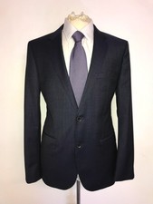 HUGO BOSS - Mens Slim Fit DARK BLUE WOOL SUIT - 38 Reg - W32 L30 - GORGEOUS