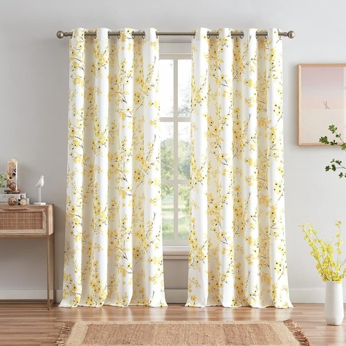 Pair floral curtains - pair,