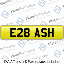 E28 ASH ASHLEY ASHLEIGH ASHWIN CHERISHED PRIVATE NUMBER PLATE DVLA REGISTRATION