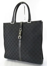 Auth GUCCI Jackie O Black GG