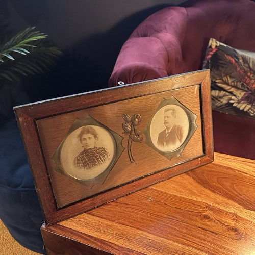 Antique edwardian double photo - edwardian,