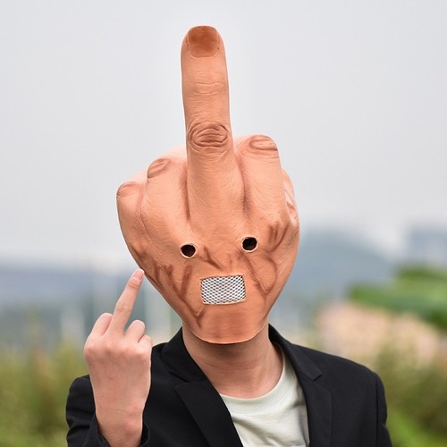 Vertical middle finger latex - vertical,