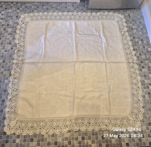 Large vintage handmade linen - handmade,