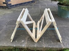 2 LOW TRESTLES 1 PAIR  WOODEN