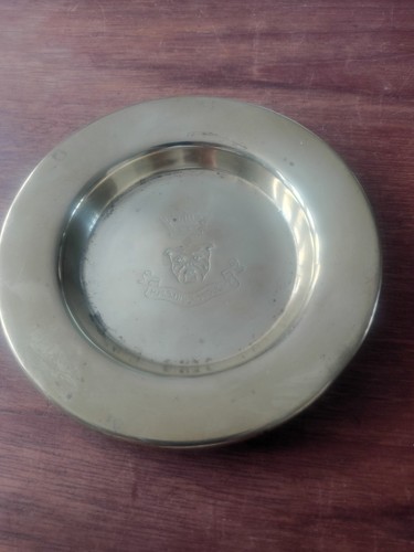 Brass pin dish engraved with - pin,