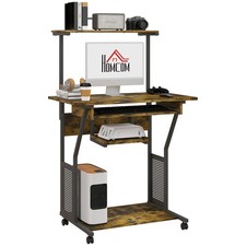 HOMCOM Rolling Computer Desk
