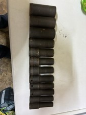 Mac Tools, Deep metric impact sockets on Mac socket rail, very good condition. 
