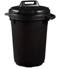 Strata 90L Waste Bin Black Heavy Duty Garden Bin 75cm Twist Lock Lid -LID BROKEN