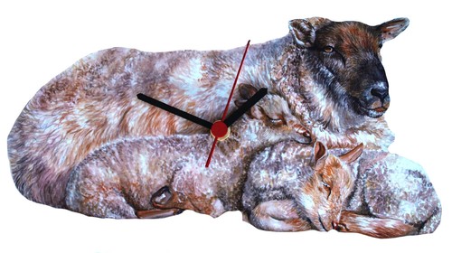 Ewe and lamb clock sheep - clock,