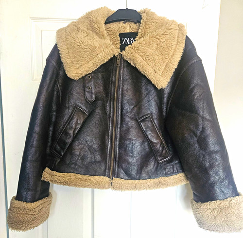 Zara brown faux leather - zara,