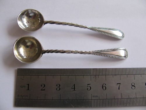 Silver salt spoons - , ladles.