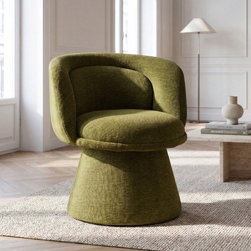 Curved green boucle - 1,