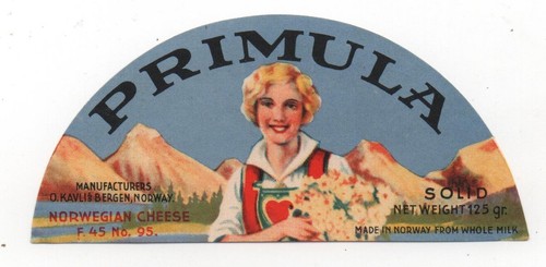 Norway vintage cheese label - -,