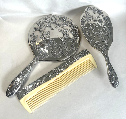 Vintage silver plated vanity - vintage,