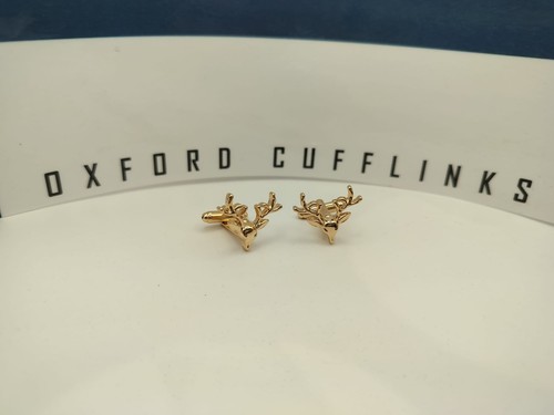 Golden stag cufflinks wedding - stag,