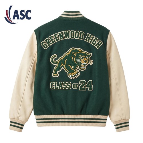 Green varsity jacket wool - varsity,