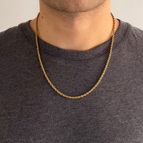 18ct gold plated rope - gold,