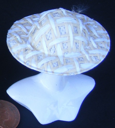 Dolls house ladies hat yellow - ladies,