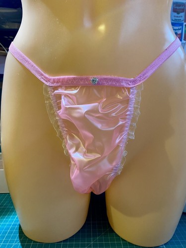 Pvc plastic thong pink sexy - pvc,