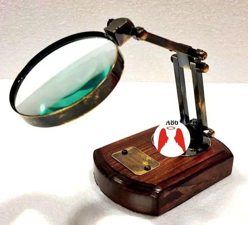 Brass magnifying glass with - magnifying,