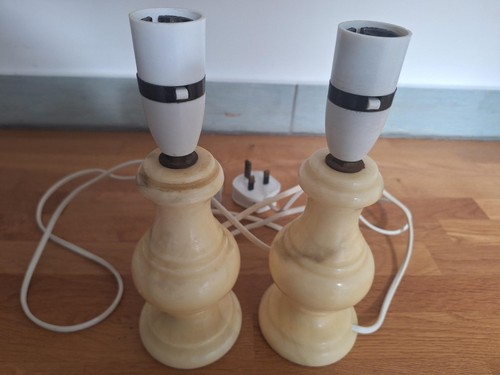 Pair vintage alabaster - pair,