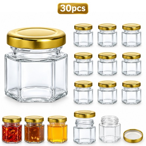 30pcs hexagon glass - hexagon, 45ml