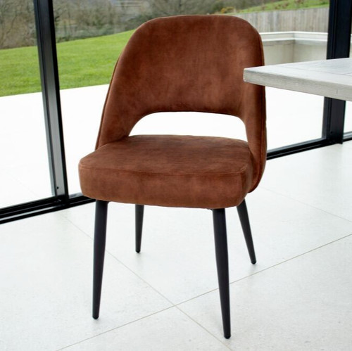 Copper velvet dining chair - copper,