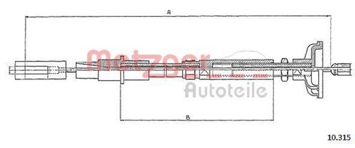Metzger clutch actuator cable - metzger,