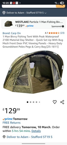 Carp man bivvy fishing - on,