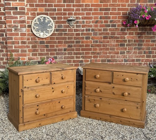 Pair solid waxed pine chest - waxed,