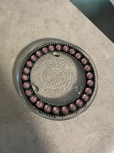 Glass pillar holder pink - a,