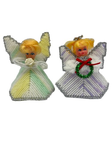 Vtg plastic canvas - yarn, doll