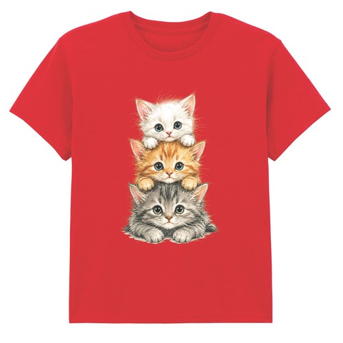Three cute stacked kittens - three,