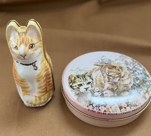Vtg cat tins 1986 - vtg, hunkydory