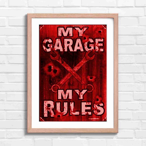 Industrial garage sign with - garage,