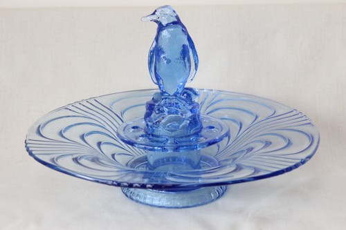 Art deco blue glass - art,