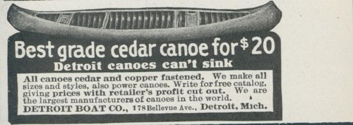 1915 cedar canoe detroit boat - 1915,
