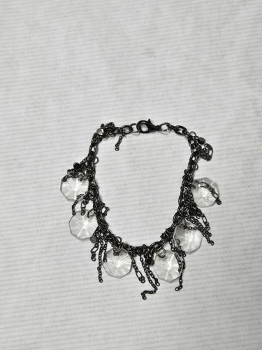 Clear beaded dangly black