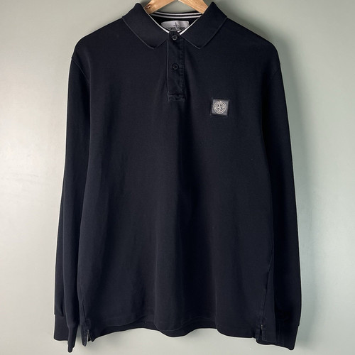 Stone island black long sleeve - island,