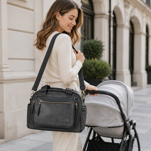 Baby changing backpack - baby, leather