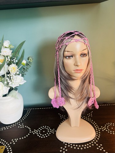 Handmade crocheted headdress - handmade,