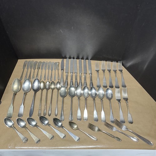 Piece pewter silver plate - &,