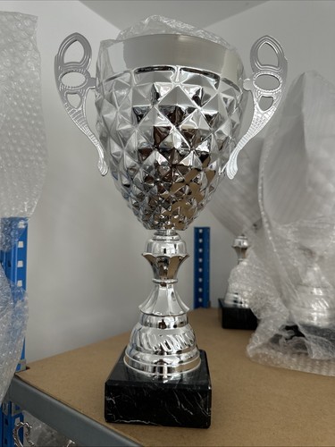 Silver trophy cup 40cm free - silver,