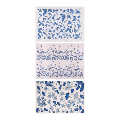 3pcs underglaze transfers - 3pcs,