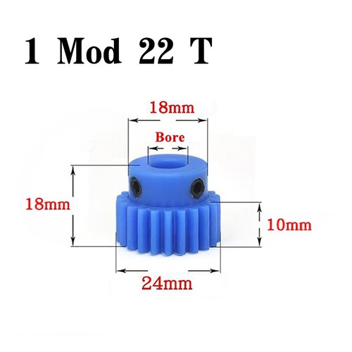 Mod teeth blue nylon spur - 1,
