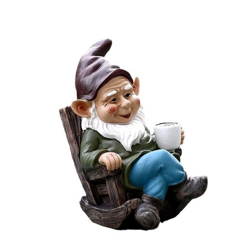 1pc gnome dwarf rocking chair - gnome,