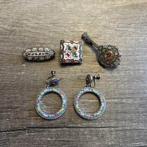 Vintage micro mosaic brooch - vintage, &