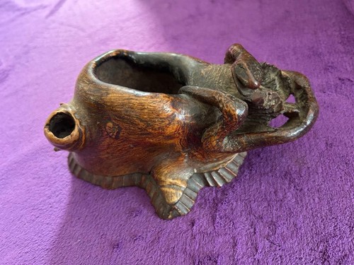 Japanese carved wood tobacco - japanese,